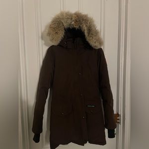 Canada Goose Brown Trillium Jacket with Fur Hood Trim